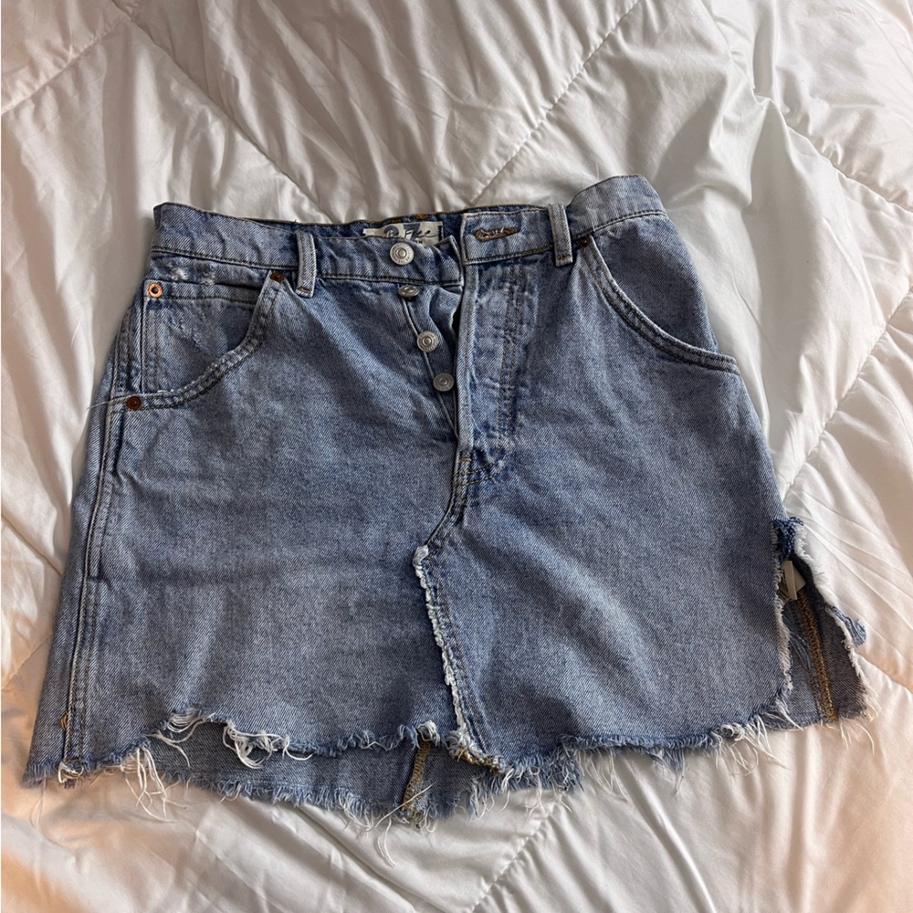 High rise Jean skirt